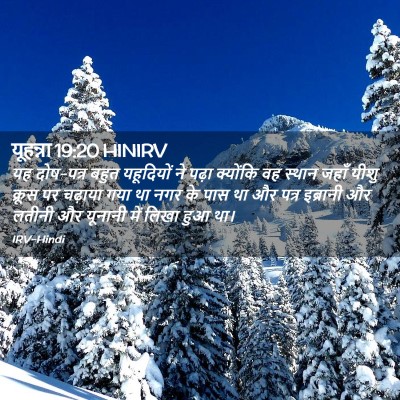 Picture 02 - यूहन्ना 19:20 HINIRV - यह दोष-पत्र बहुत - Bible Verse Picture
