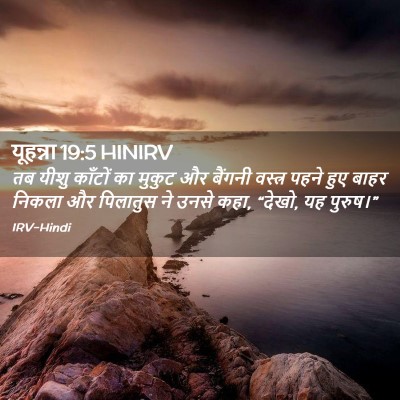Picture 02 - यूहन्ना 19:5 HINIRV - तब यीशु काँटों का - Bible Verse Picture