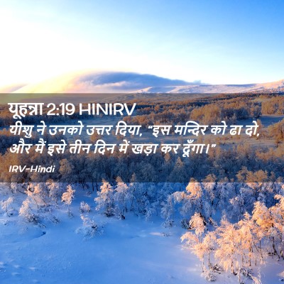 Picture 02 - यूहन्ना 2:19 HINIRV - यीशु ने उनको उत्तर - Bible Verse Picture