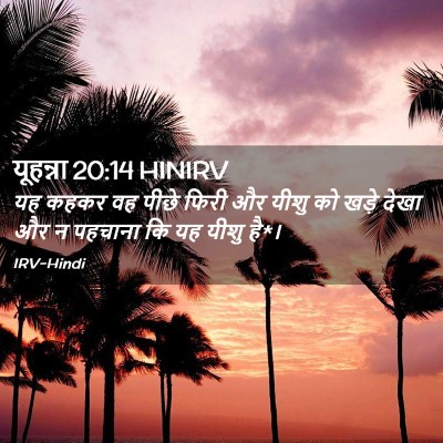 Picture 02 - यूहन्ना 20:14 HINIRV - यह कहकर वह पीछे - Bible Verse Picture