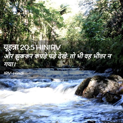 Picture 02 - यूहन्ना 20:5 HINIRV - और झुककर कपड़े - Bible Verse Picture