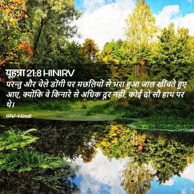 Picture 02 - यूहन्ना 21:8 HINIRV - परन्तु और चेले - Bible Verse Picture
