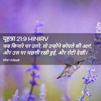 Picture 02 - यूहन्ना 21:9 HINIRV - जब किनारे पर उतरे, - Bible Verse Picture
