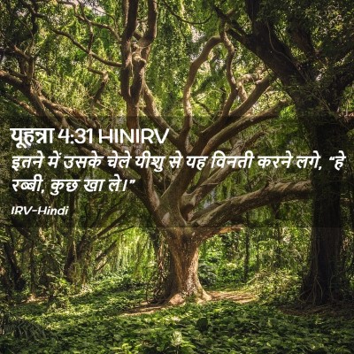 Picture 02 - यूहन्ना 4:31 HINIRV - इतने में उसके चेले - Bible Verse Picture