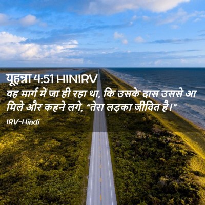 Picture 02 - यूहन्ना 4:51 HINIRV - वह मार्ग में जा ही - Bible Verse Picture