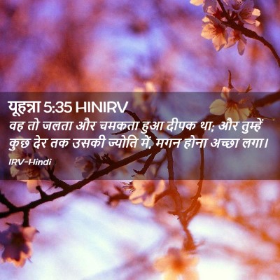 Picture 02 - यूहन्ना 5:35 HINIRV - वह तो जलता और चमकता - Bible Verse Picture