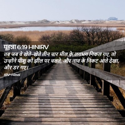 Picture 02 - यूहन्ना 6:19 HINIRV - तब जब वे खेते-खेते - Bible Verse Picture