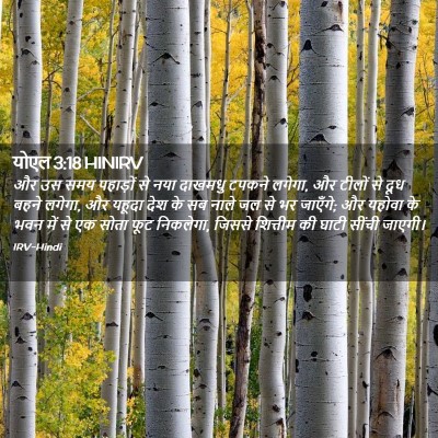 Picture 02 - योएल 3:18 HINIRV - और उस समय पहाड़ों - Bible Verse Picture