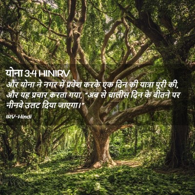 Picture 02 - योना 3:4 HINIRV - और योना ने नगर में - Bible Verse Picture