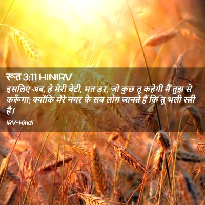 Picture 02 - रूत 3:11 HINIRV - इसलिए अब, हे मेरी - Bible Verse Picture