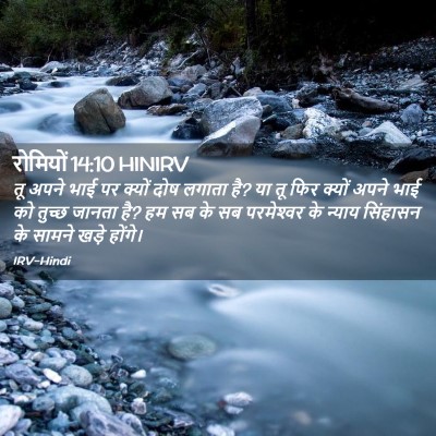 Picture 02 - रोमियों 14:10 HINIRV - तू अपने भाई पर - Bible Verse Picture