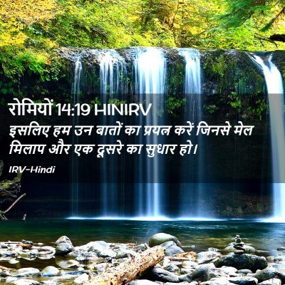 Picture 02 - रोमियों 14:19 HINIRV - इसलिए हम उन बातों - Bible Verse Picture