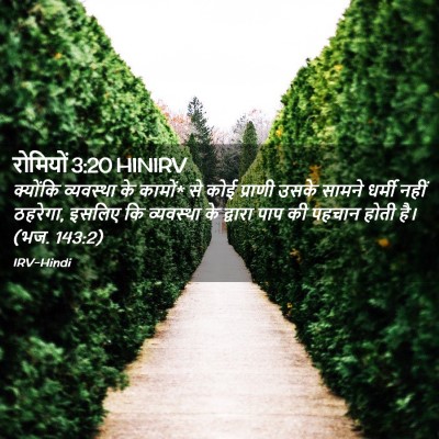 Picture 02 - रोमियों 3:20 HINIRV - क्योंकि व्यवस्था - Bible Verse Picture