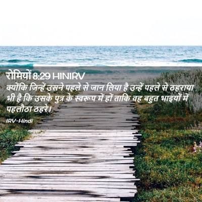 Picture 02 - रोमियों 8:29 HINIRV - क्योंकि जिन्हें - Bible Verse Picture
