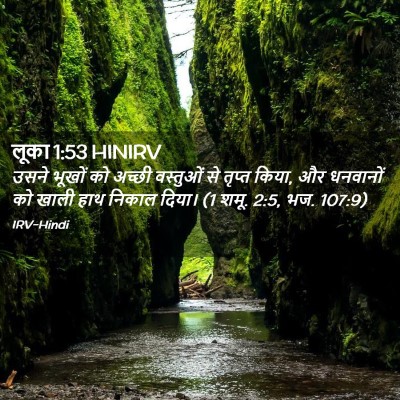 Picture 02 - लूका 1:53 HINIRV - उसने भूखों को - Bible Verse Picture