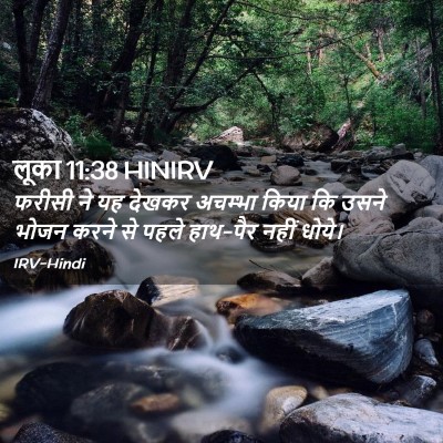 Picture 02 - लूका 11:38 HINIRV - फरीसी ने यह देखकर - Bible Verse Picture