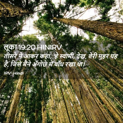 Picture 02 - लूका 19:20 HINIRV - तीसरे ने आकर कहा, - Bible Verse Picture