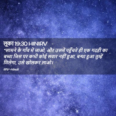 Picture 02 - लूका 19:30 HINIRV - “सामने के गाँव में - Bible Verse Picture