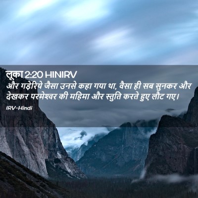 Picture 02 - लूका 2:20 HINIRV - और गड़ेरिये जैसा - Bible Verse Picture