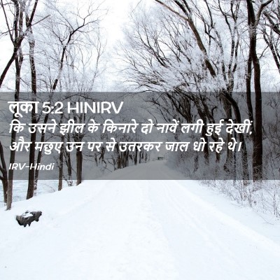 Picture 02 - लूका 5:2 HINIRV - कि उसने झील के - Bible Verse Picture
