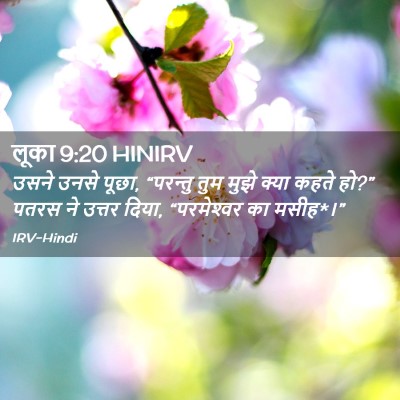 Picture 02 - लूका 9:20 HINIRV - उसने उनसे पूछा, - Bible Verse Picture