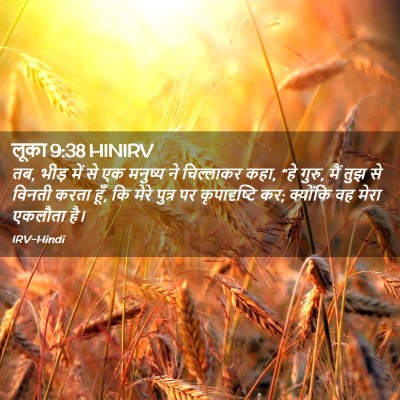 Picture 02 - लूका 9:38 HINIRV - तब, भीड़ में से एक - Bible Verse Picture