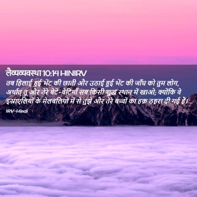 Picture 02 - लैव्यव्यवस्था 10:14 HINIRV - तब हिलाई हुई भेंट - Bible Verse Picture