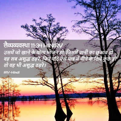 Picture 02 - लैव्यव्यवस्था 11:34 HINIRV - उसमें जो खाने के - Bible Verse Picture