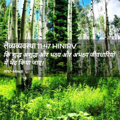 Picture 02 - लैव्यव्यवस्था 11:47 HINIRV - कि शुद्ध अशुद्ध और - Bible Verse Picture