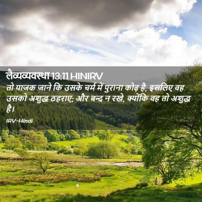 Picture 02 - लैव्यव्यवस्था 13:11 HINIRV - तो याजक जाने कि - Bible Verse Picture