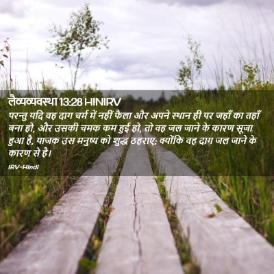 Picture 02 - लैव्यव्यवस्था 13:28 HINIRV - परन्तु यदि वह दाग - Bible Verse Picture
