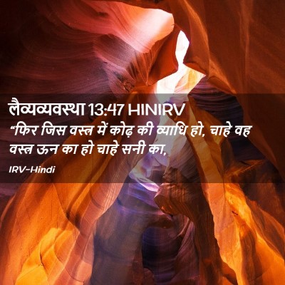 Picture 02 - लैव्यव्यवस्था 13:47 HINIRV - “फिर जिस वस्त्र - Bible Verse Picture