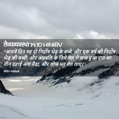 Picture 02 - लैव्यव्यवस्था 14:10 HINIRV - “आठवें दिन वह दो - Bible Verse Picture