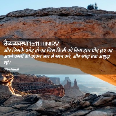 Picture 02 - लैव्यव्यवस्था 15:11 HINIRV - और जिसके प्रमेह हो - Bible Verse Picture