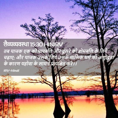 Picture 02 - लैव्यव्यवस्था 15:30 HINIRV - तब याजक एक को - Bible Verse Picture