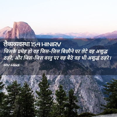 Picture 02 - लैव्यव्यवस्था 15:4 HINIRV - जिसके प्रमेह हो वह - Bible Verse Picture