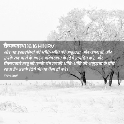 Picture 02 - लैव्यव्यवस्था 16:16 HINIRV - और वह इस्राएलियों - Bible Verse Picture