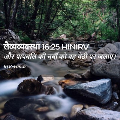Picture 02 - लैव्यव्यवस्था 16:25 HINIRV - और पापबलि की चर्बी - Bible Verse Picture