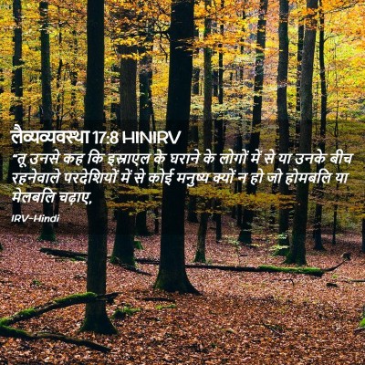 Picture 02 - लैव्यव्यवस्था 17:8 HINIRV - “तू उनसे कह कि - Bible Verse Picture