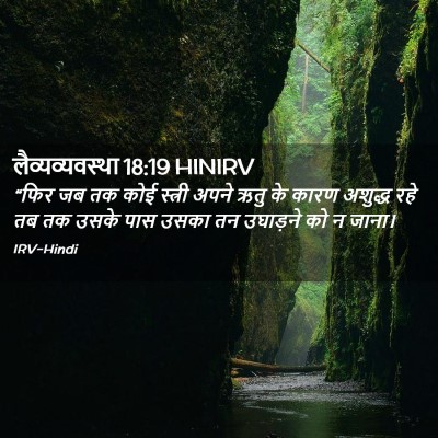 Picture 02 - लैव्यव्यवस्था 18:19 HINIRV - “फिर जब तक कोई - Bible Verse Picture