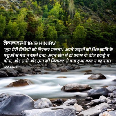 Picture 02 - लैव्यव्यवस्था 19:19 HINIRV - “तुम मेरी विधियों - Bible Verse Picture