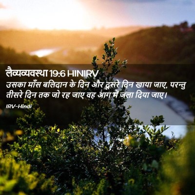 Picture 02 - लैव्यव्यवस्था 19:6 HINIRV - उसका माँस बलिदान - Bible Verse Picture