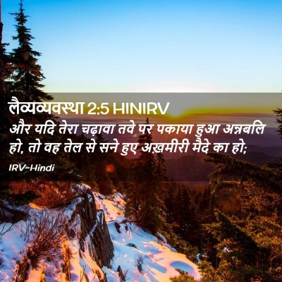 Picture 02 - लैव्यव्यवस्था 2:5 HINIRV - और यदि तेरा चढ़ावा - Bible Verse Picture