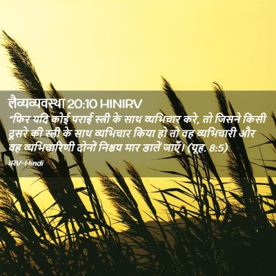 Picture 02 - लैव्यव्यवस्था 20:10 HINIRV - “फिर यदि कोई पराई - Bible Verse Picture