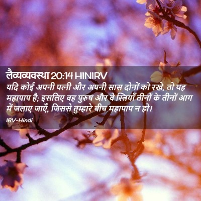 Picture 02 - लैव्यव्यवस्था 20:14 HINIRV - यदि कोई अपनी - Bible Verse Picture