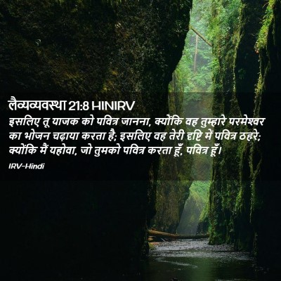 Picture 02 - लैव्यव्यवस्था 21:8 HINIRV - इसलिए तू याजक को - Bible Verse Picture