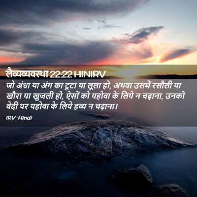 Picture 02 - लैव्यव्यवस्था 22:22 HINIRV - जो अंधा या अंग का - Bible Verse Picture