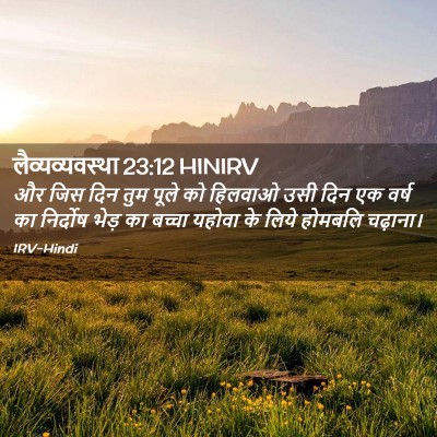 Picture 02 - लैव्यव्यवस्था 23:12 HINIRV - और जिस दिन तुम पूले - Bible Verse Picture