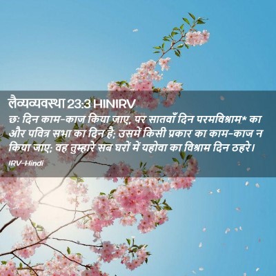 Picture 02 - लैव्यव्यवस्था 23:3 HINIRV - छः दिन काम-काज किया - Bible Verse Picture