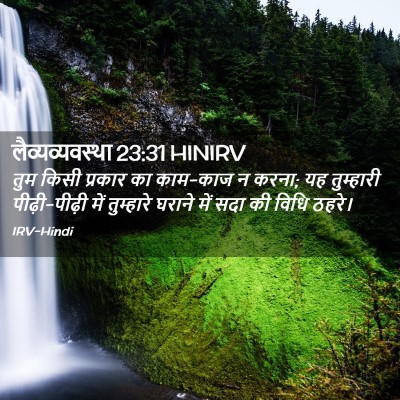 Picture 02 - लैव्यव्यवस्था 23:31 HINIRV - तुम किसी प्रकार का - Bible Verse Picture